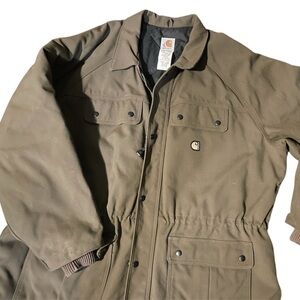 Vintage CARHARTT 4 Pocket Quilt Lined Chore Field Jacket Brown Mens XXL